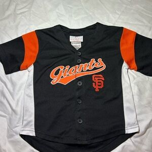 Giants Toddler Baseball Jersey - Black and Orange